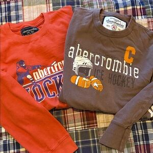 Abercrombie & Fitch Red and Brown Kids Hockey T-shirt Duo